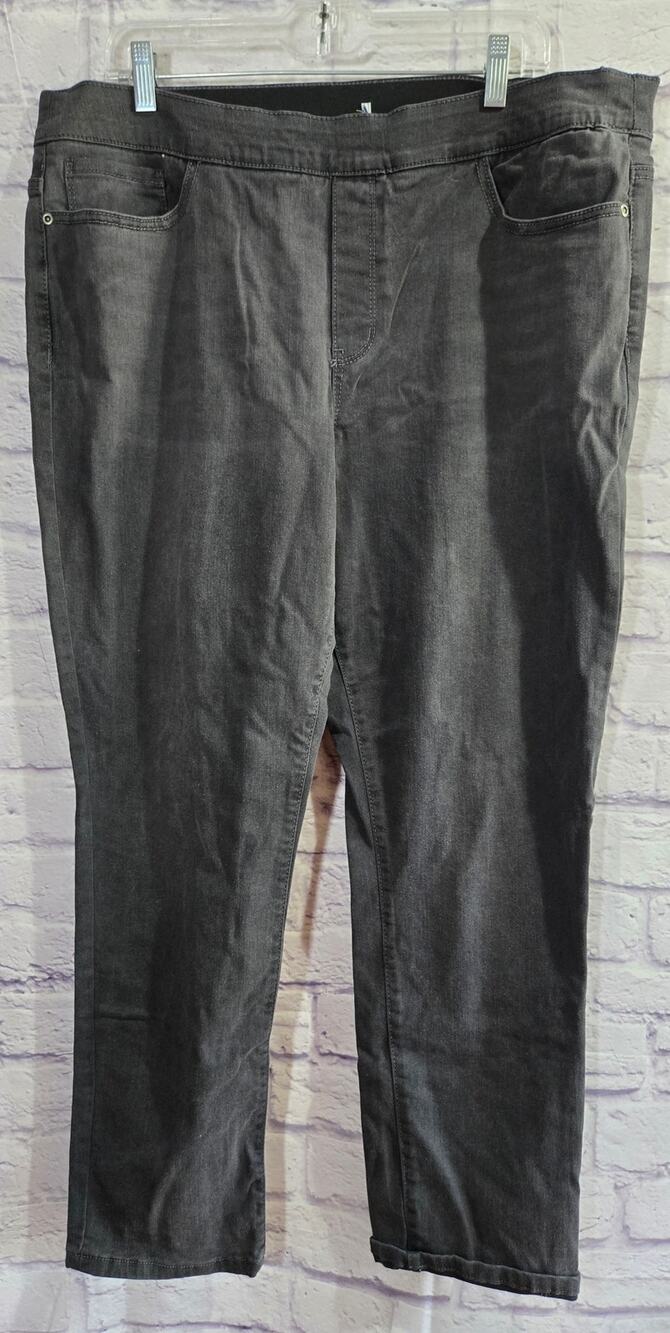 Croft & Barrow Black Effortless Pull On Jeans 22W Pockets Stretch Comfort